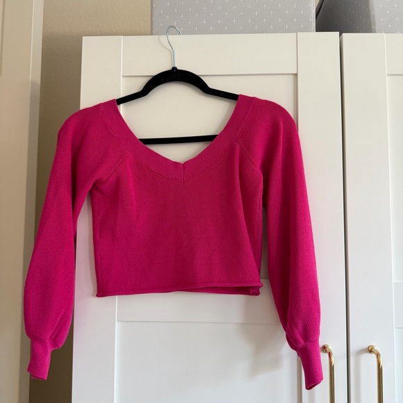 Pink Zara long sleeve crop knit wear - Picture 4 of 4